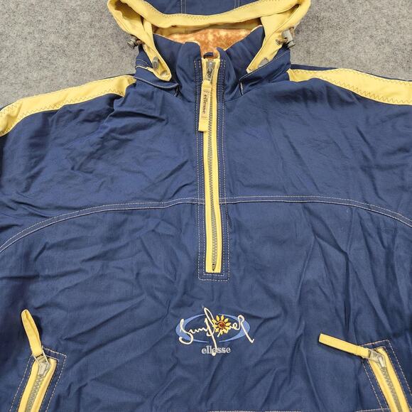 VTG Ellesse Sunflower Jacket Mens Large Pullover Hooded Japan 90s Fleece Lined - Picture 5 of 16
